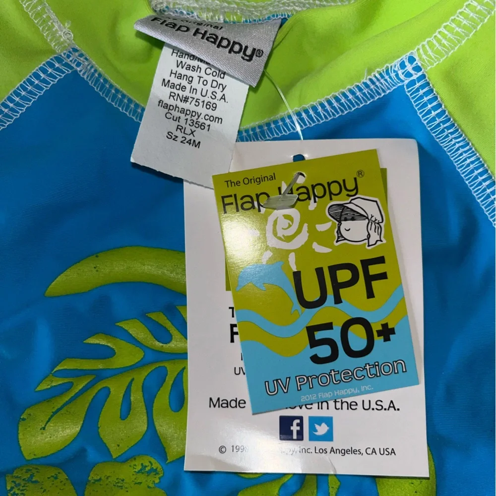 Lot 2 Flap Happy Kids Swimwear UV 50 NWT Long Surf Swimsuit and Rashguard 24M